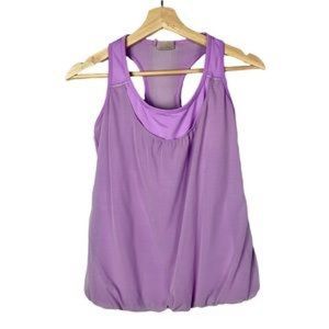 Athleta Light Lilac Purple Mesh Y2K Bubble Hem Athletic Tank Top S